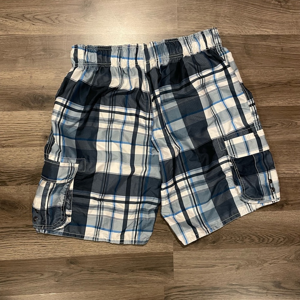 Plaid Swim Trunks
